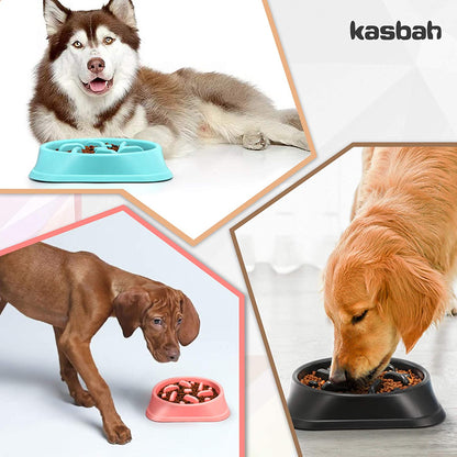 KASBAH Large Dog Bowl, Puzzle Slow Feeder Dog Bowl for Large Dog Interactive Bloat Stop anti Choking Dog Food Bowl